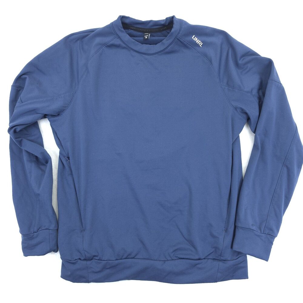 UNRL Men's Crossover Crewneck Navy Blue Small Athleisure Gym